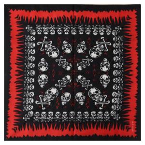 Bandana_55cmx55cm_Black___White_Blood_Skulls